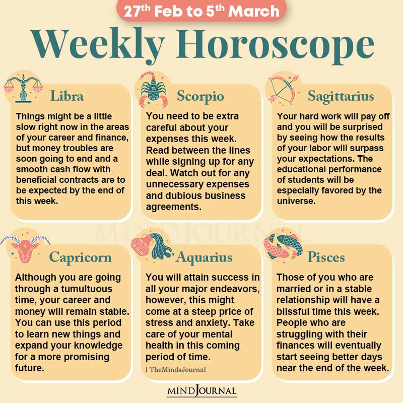 Weekly Horoscope 27th February to 5th March