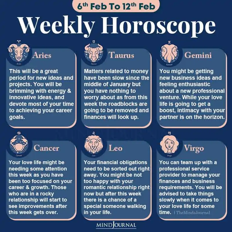 Weekly Horoscope 6th Feb to 12th Feb