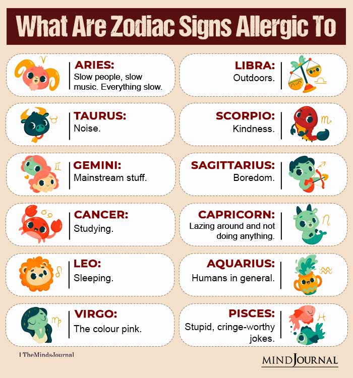 What Are The Zodiac Signs Allergic To