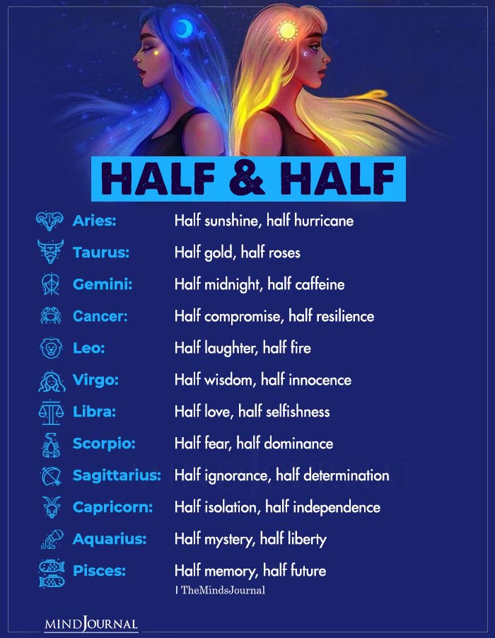 Zodiac Personalities Half And Half