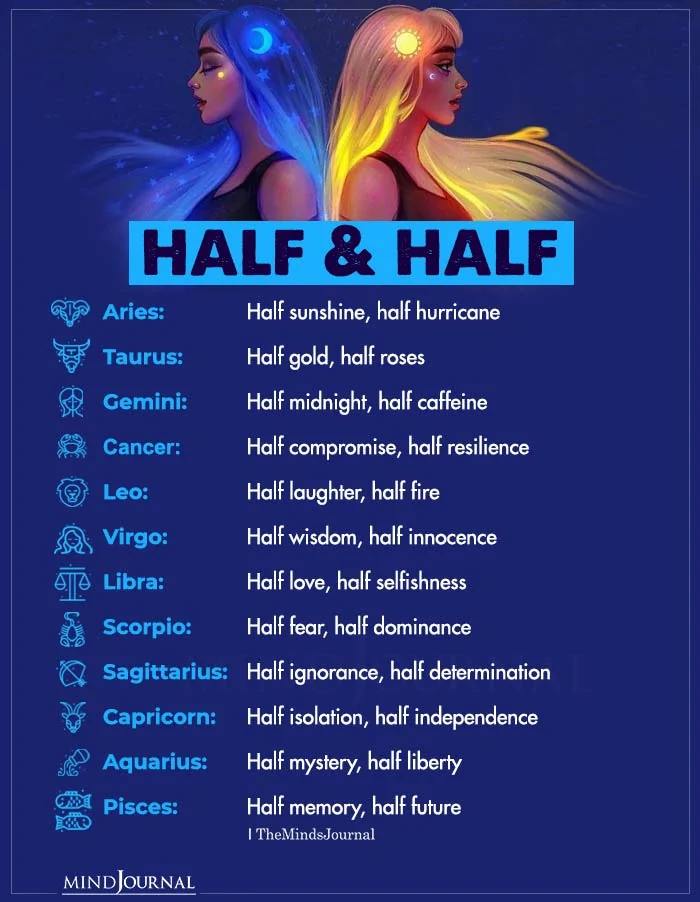 Zodiac Personalities Half And Half