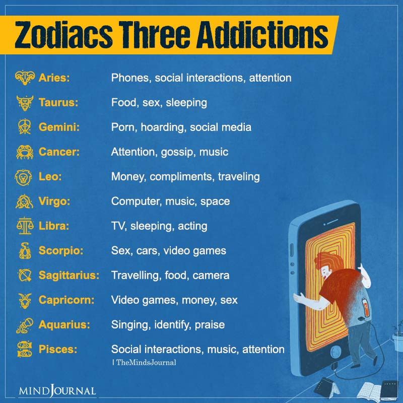 Zodiac Signs Three Addictions