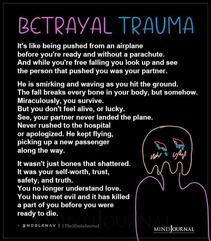 Betrayal Trauma Its Like Being Pushed From An Airplane