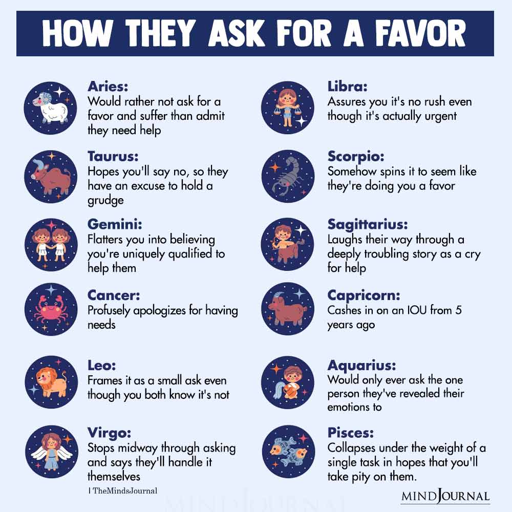 How The Zodiac Signs Ask For A Favor