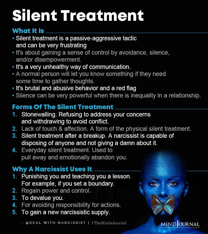 Narcissist Silent Treatment Silent Treatment Is A Passive-aggressive Tactic