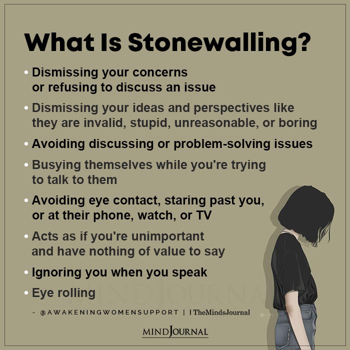 What Is Stonewalling Dismissing Your Concerns