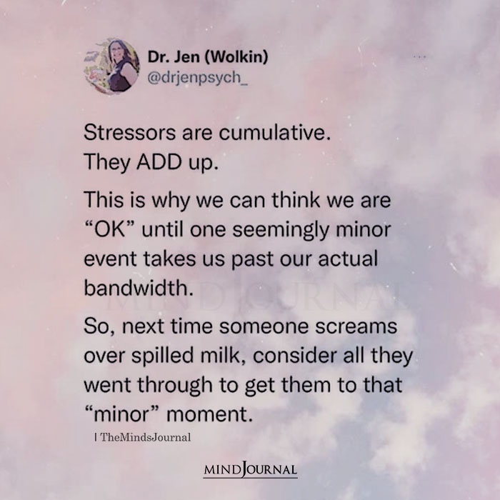 Stressors Are Cumulative They Add Up
