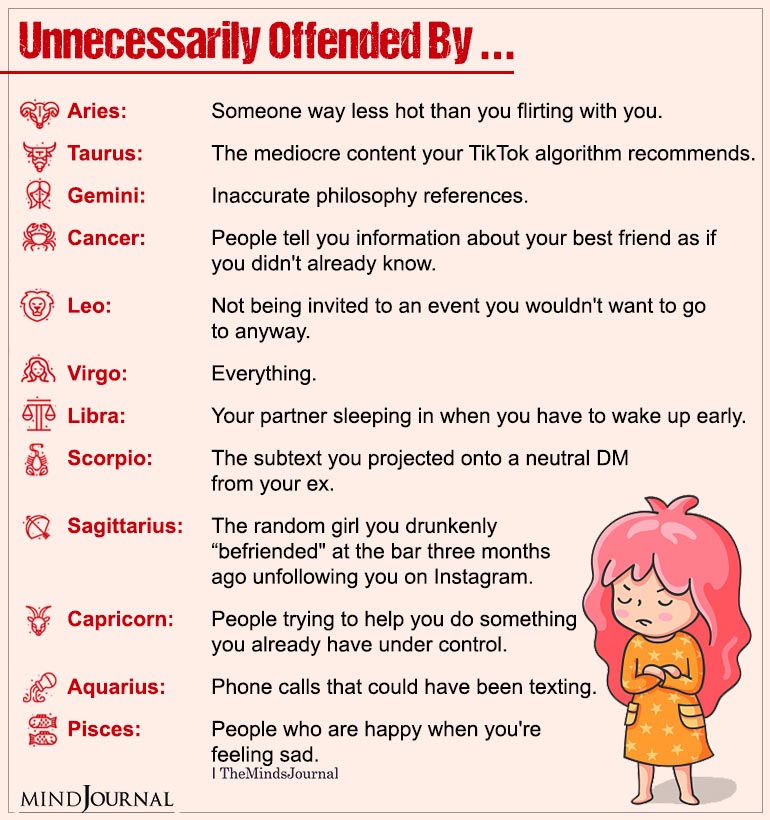 How The Zodiac signs Get Unnecessarily Offended