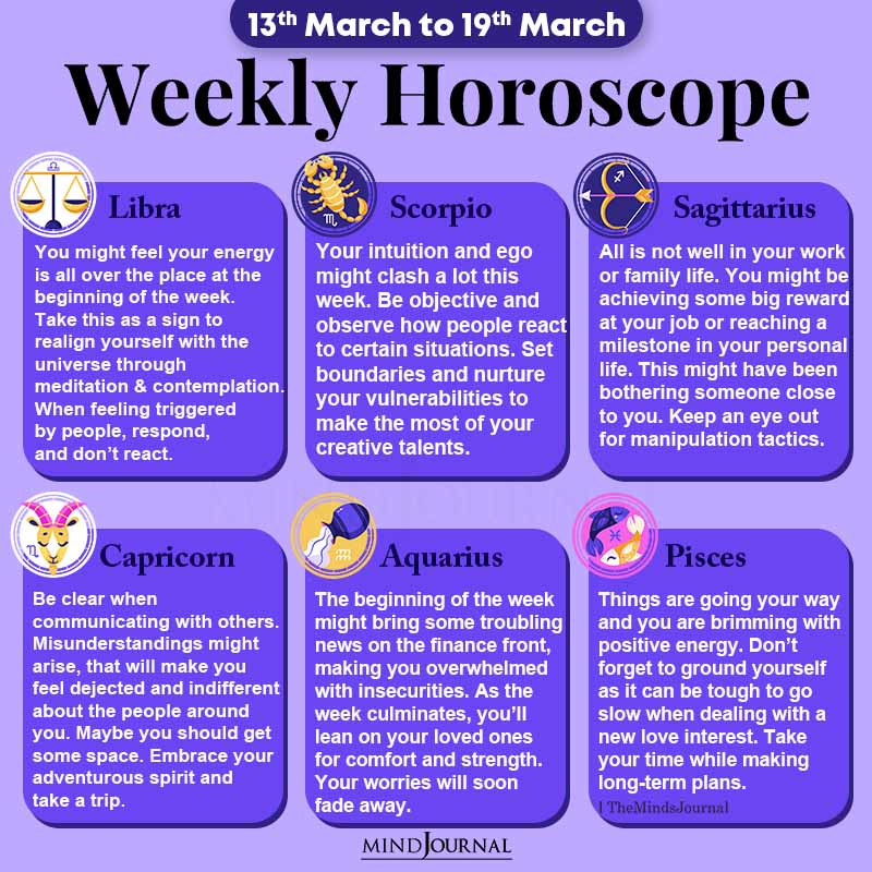 Weekly Horoscope 13th to 19th March 2022