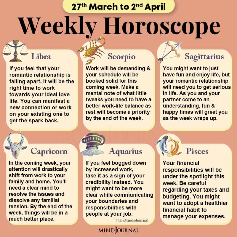 Weekly Horoscope 27thMarch 2ndApril 2022