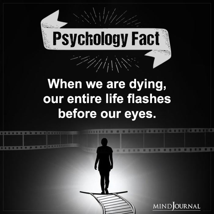 When We Are Dying, Our Entire Life Flashes Before Our Eyes