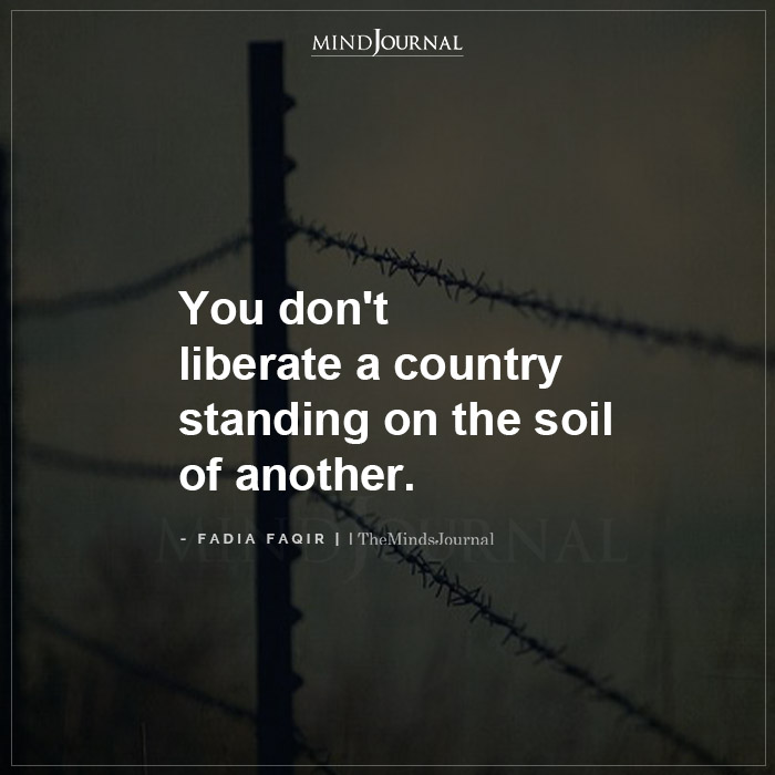 You dont liberate a country