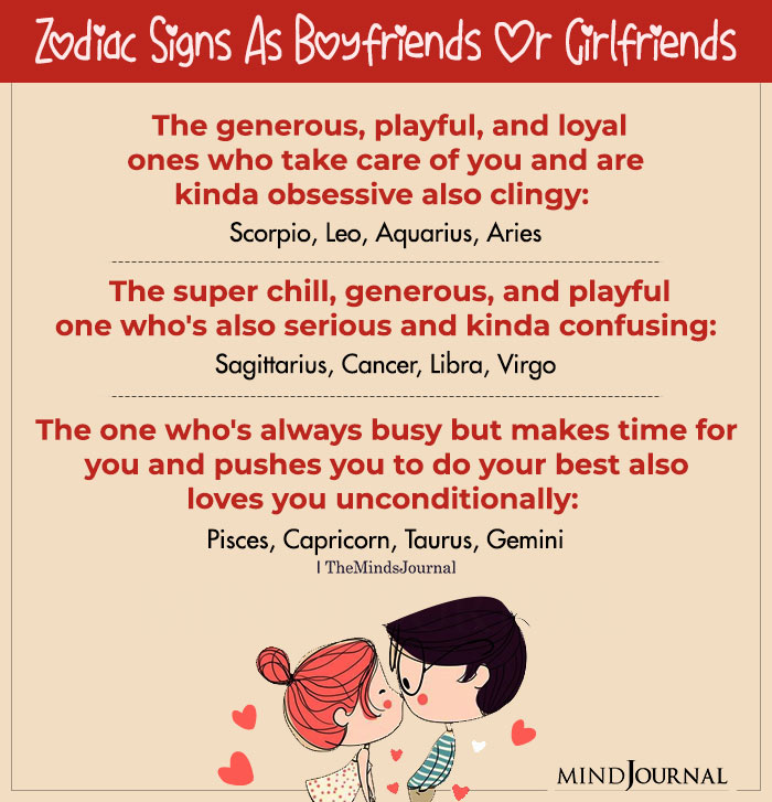 Zodiac Signs As Boyfriends Or Girlfriends