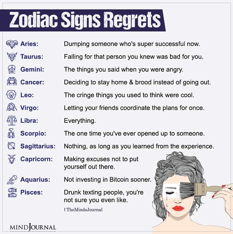 Zodiac Signs Regrets