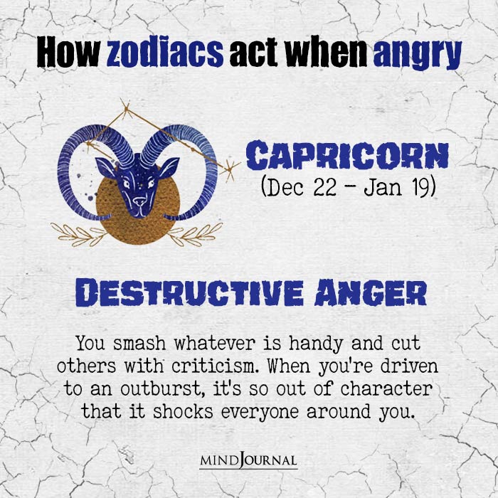 zodiacs act when angry capricorn