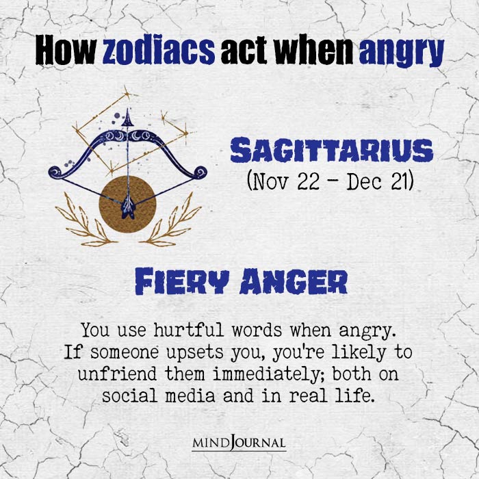 zodiacs act when angry sagittarius
