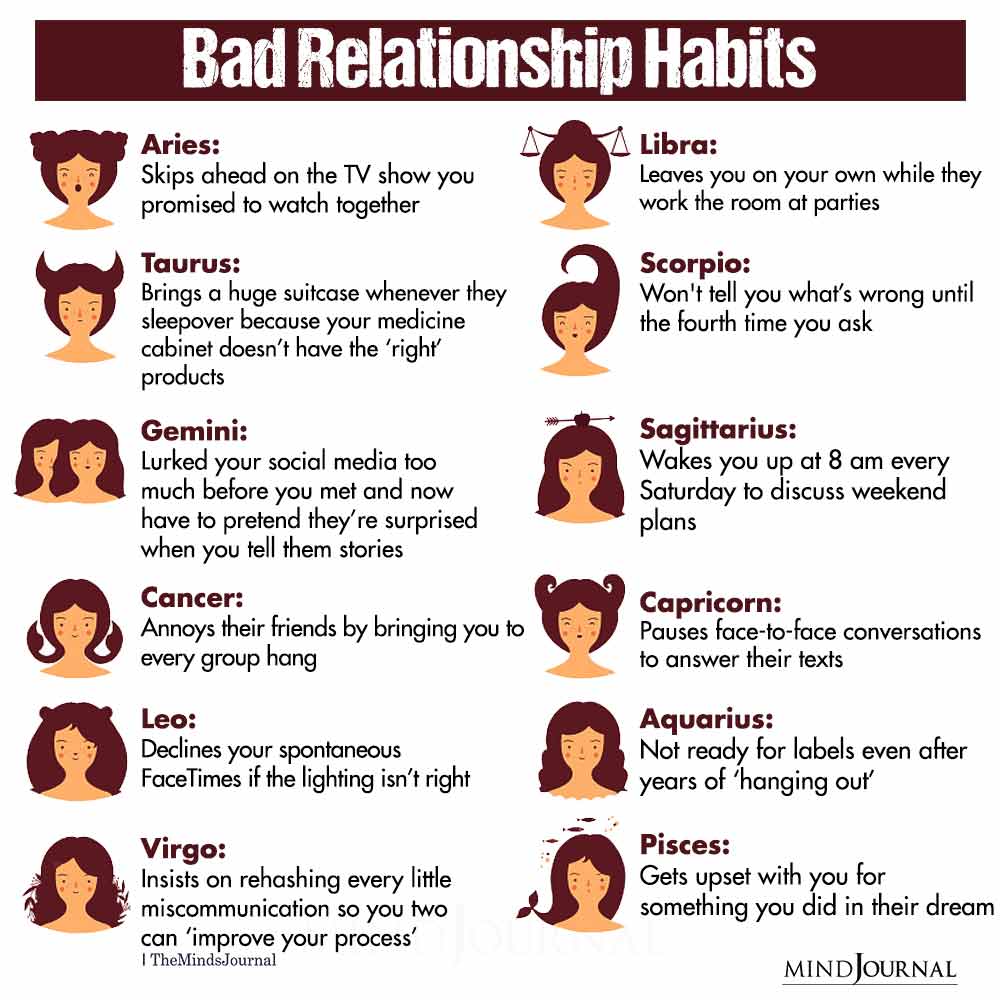 Bad Relationship Habits Of The Zodiac Signs
