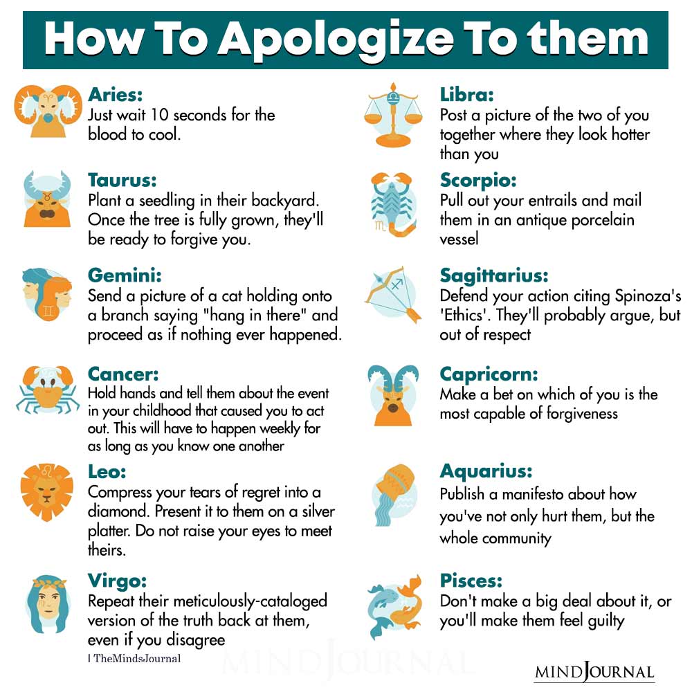 How To Apologize To The Zodiac Signs