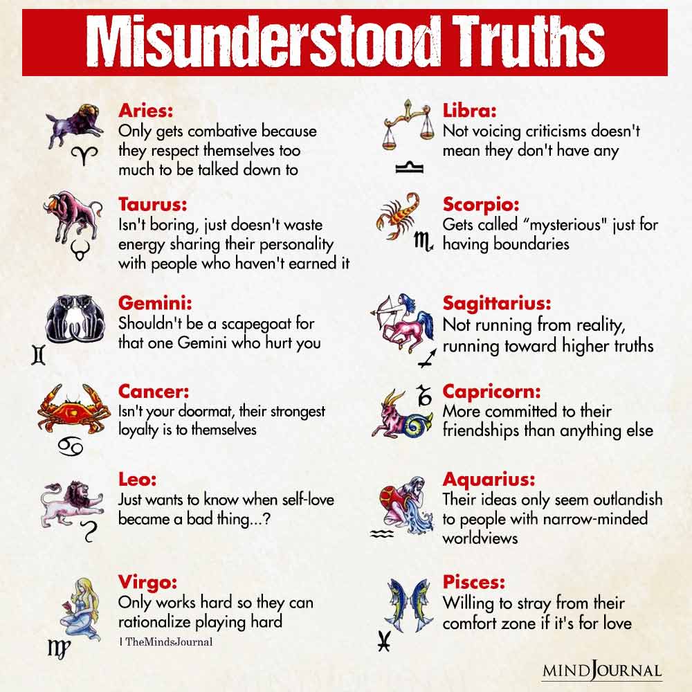 Misunderstood Truths Of The Zodiac Signs
