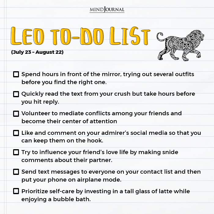 Odd Things To Put On Your To Do List Leo
