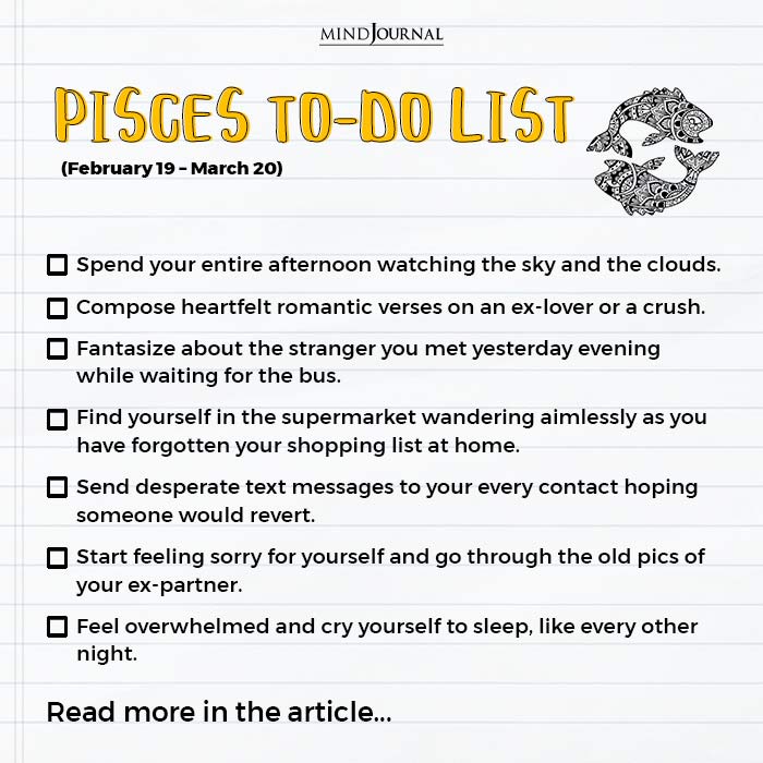 Odd Things To Put On Your To Do List Pisces