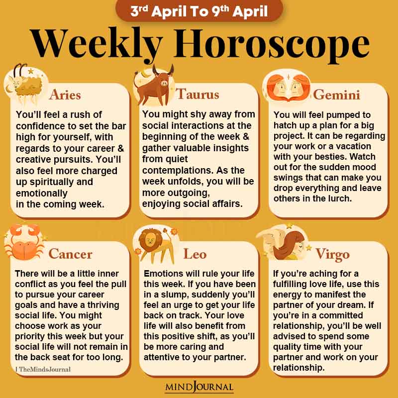 Weekly Horoscope 3rd April 9th April 2022