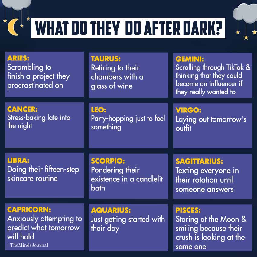 What Do The Zodiac Signs Do After Dark