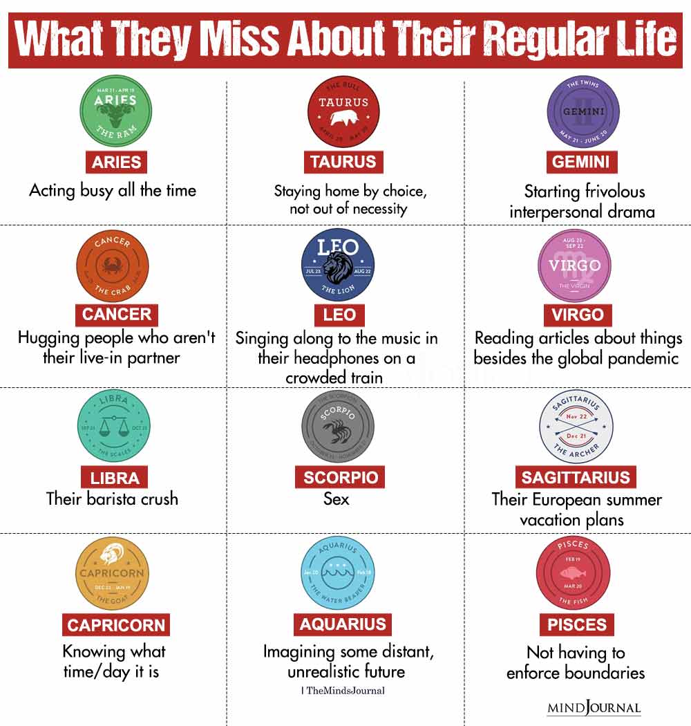 What The Zodiac Signs Miss About Their Regular Life
