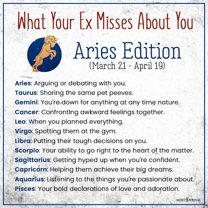 What Your Ex Misses About You aries