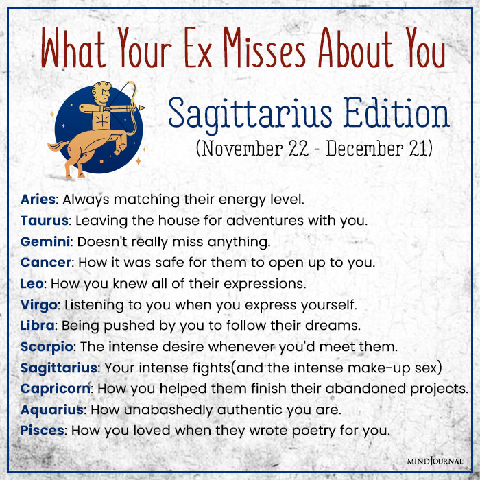 What Your Ex Misses About You saggittarius