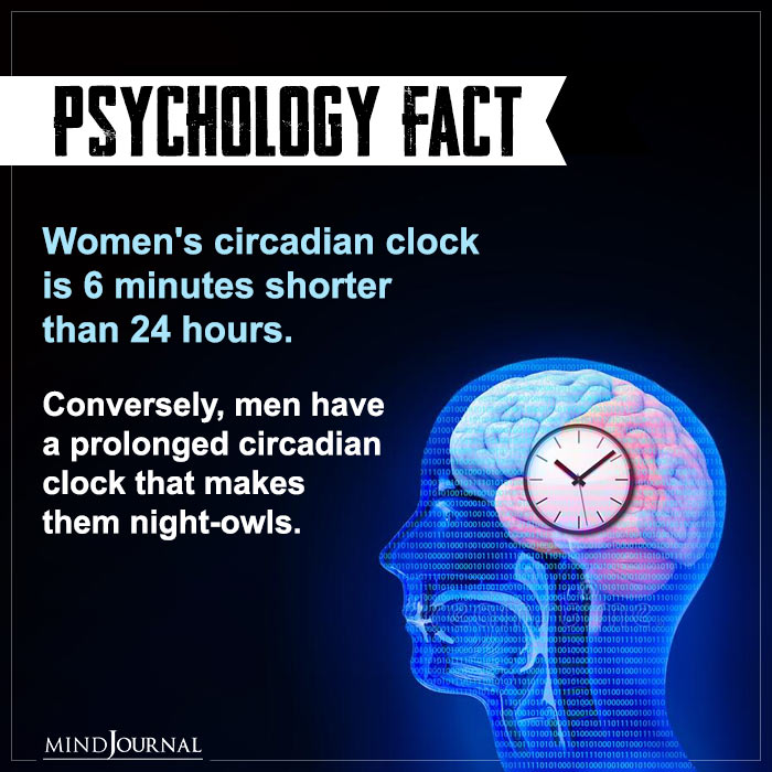 Women's Circadian Clock Is 6 Minutes Shorter Than 24 Hours