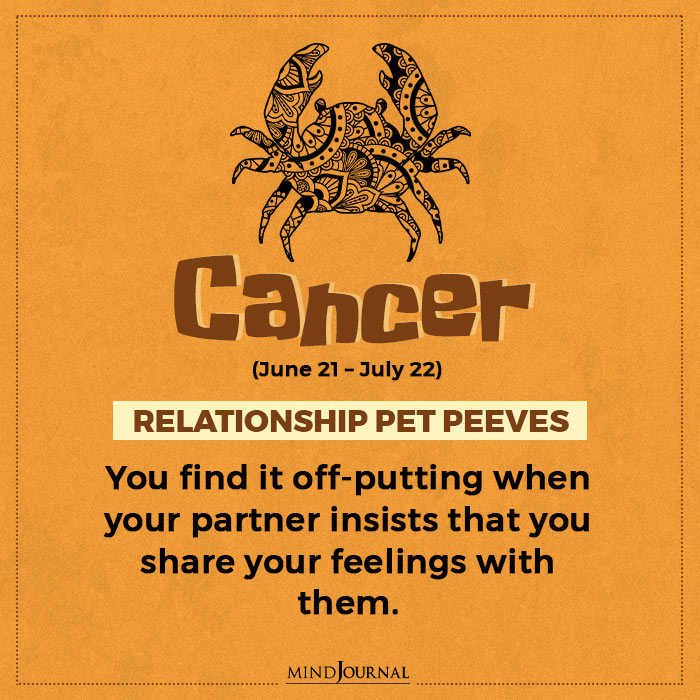 Worst Pet Peeve In Relationship Cancer