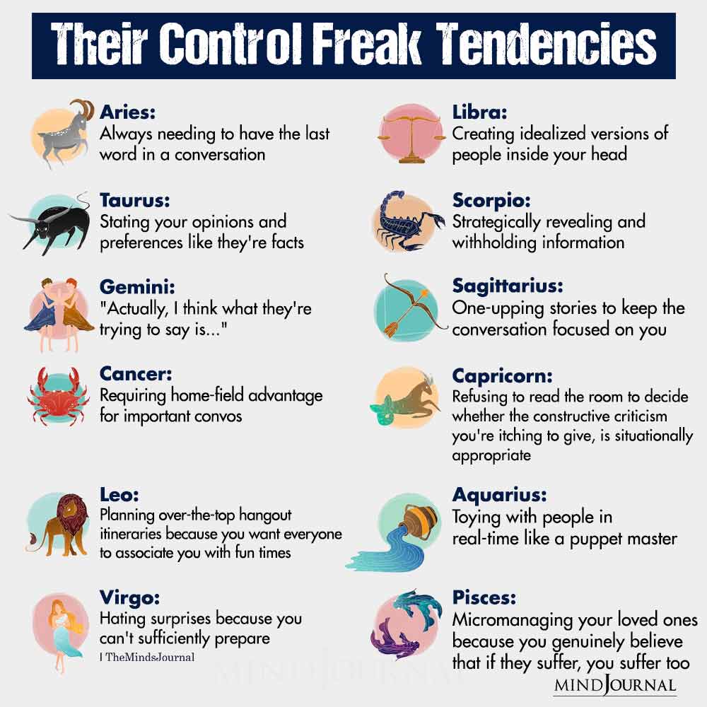 Zodiac Signs Control Freak Tendencies