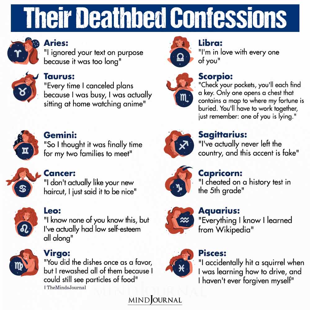 Zodiac Signs Deathbed Confessions