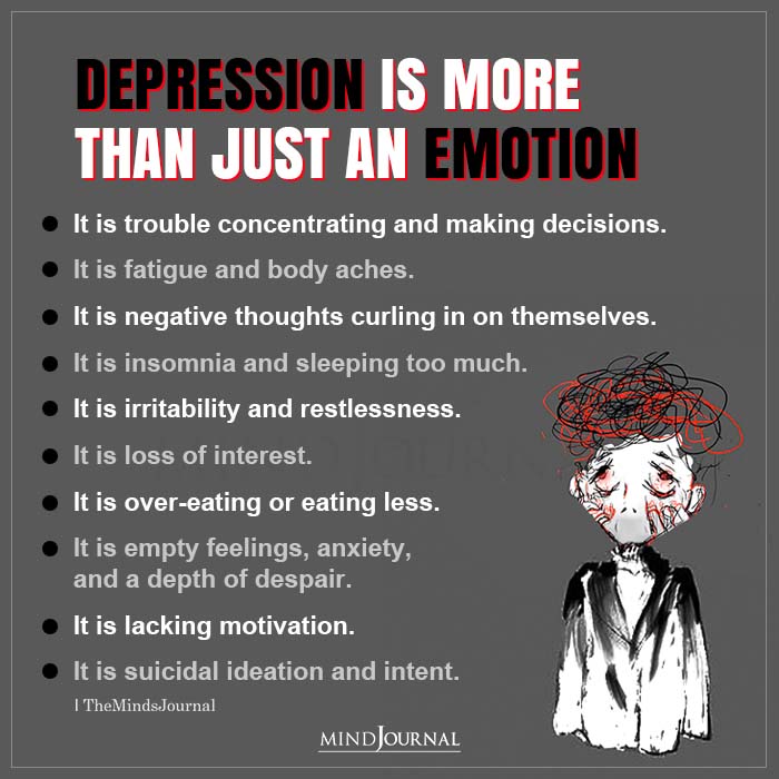 Depression Is More Than Emotion