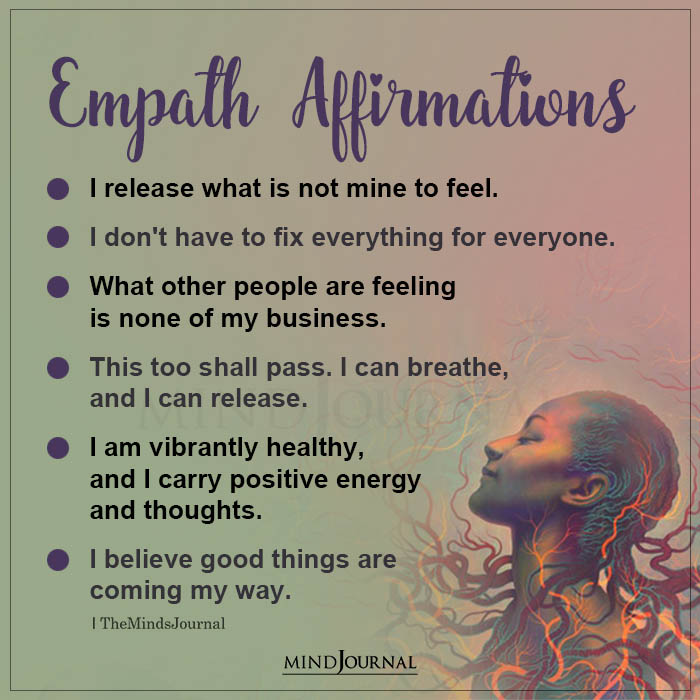 Empath Affirmations I Release What Is Not Mine To Feel