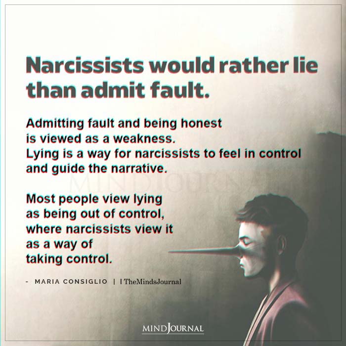 Narcissists Would Rather Lie Than Admit Fault
