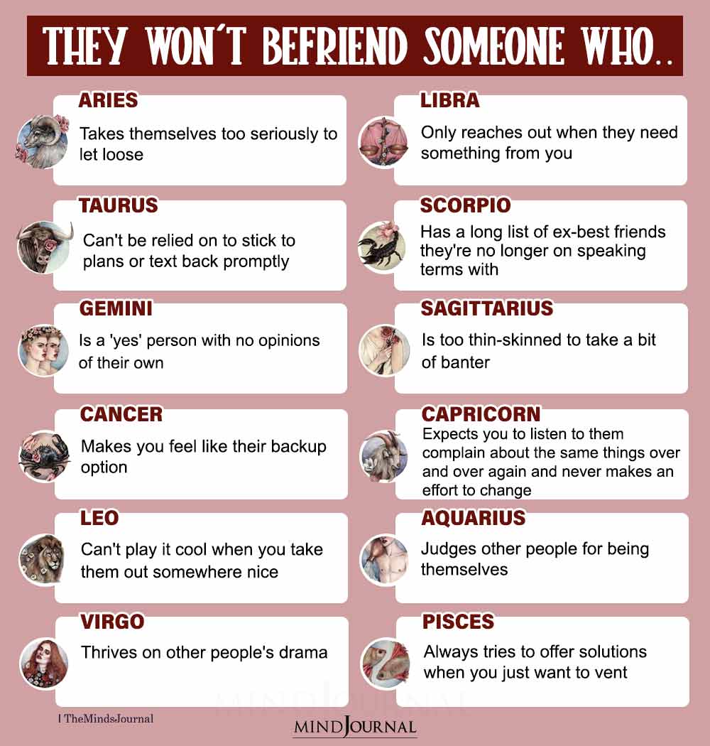 The Zodiac Signs Won't Befriend Someone Who