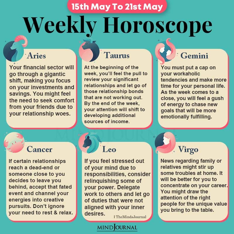 Weekly Horoscope 15th May To 21st May 2022