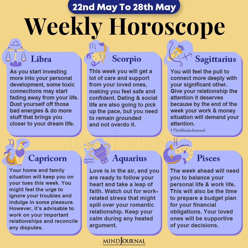 Weekly Horoscope 22nd May To 28th May 2022