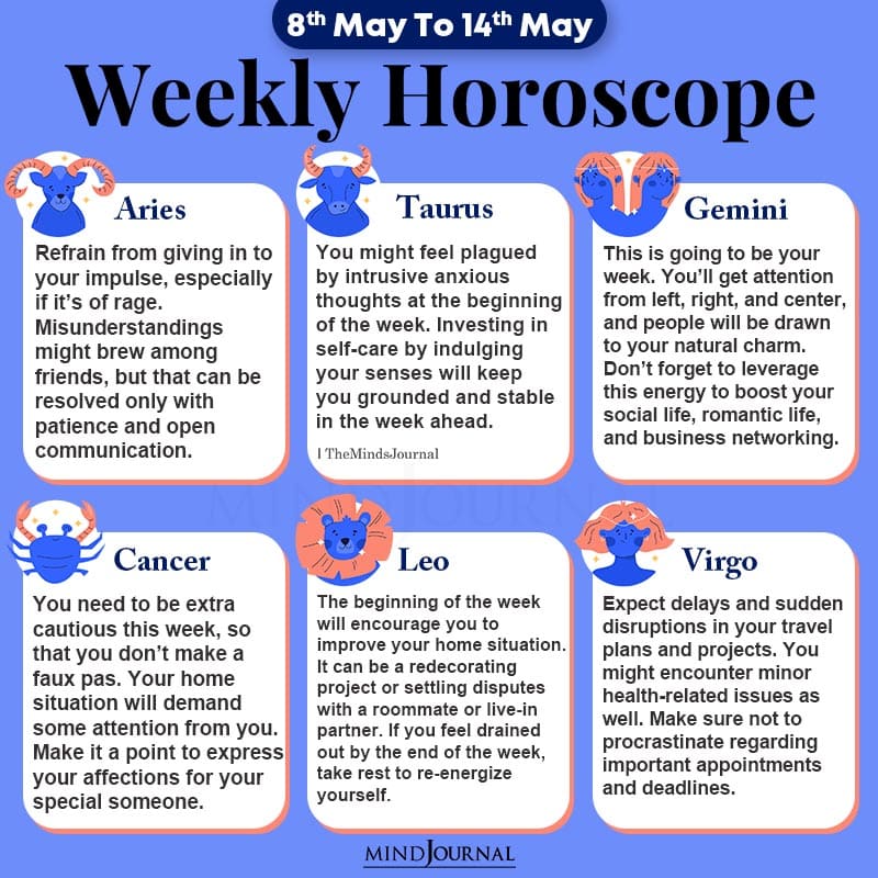 Weekly Horoscope 8th May To 14th May 2022