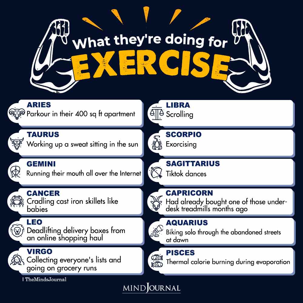 What The Zodiac Signs Are Doing For Exercise