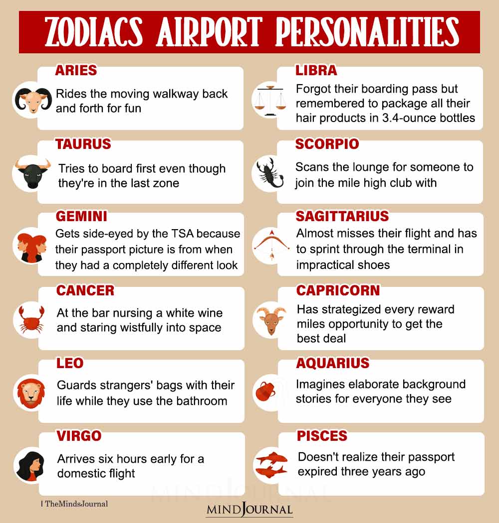 Zodiac Signs Airport Personalities
