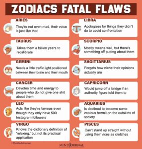 Zodiac Signs Fatal Flaws - Zodiac Memes Quotes