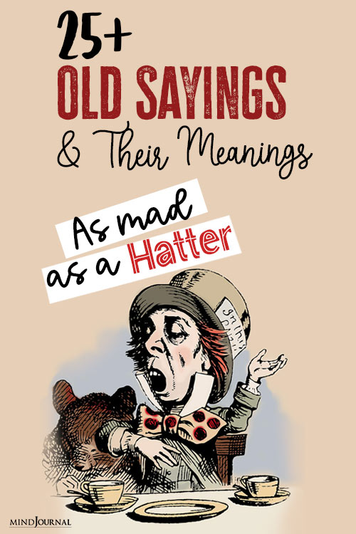 popular old sayings with meanings hatter