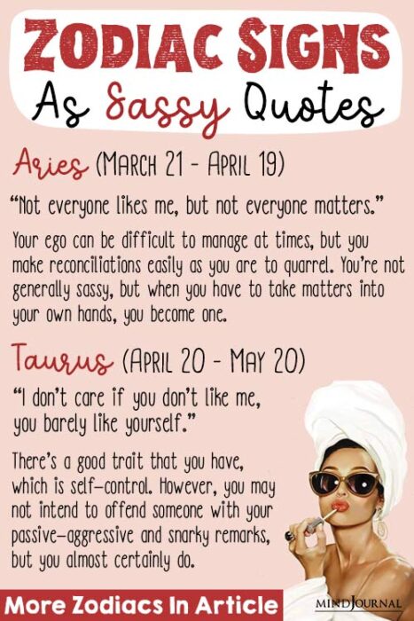 zodiac signs as sassy quotes dp
