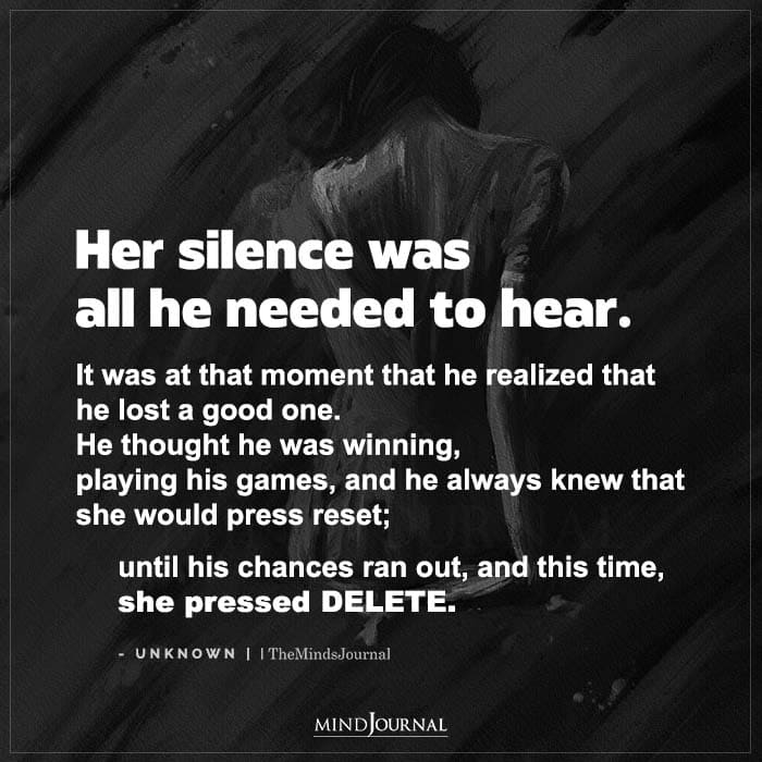 Her Silence Was All He Needed To Hear