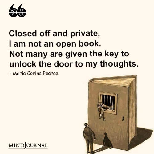Maria Corina Pearce Closed off and private
