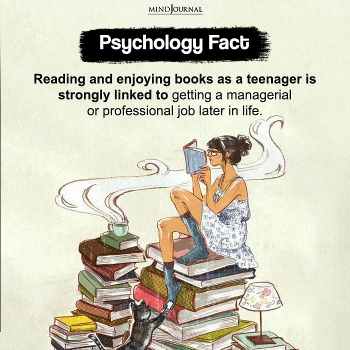 Reading and enjoying books as a teenager is strongly