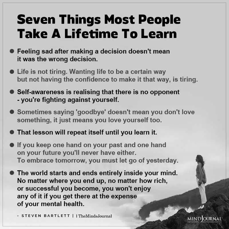 Seven Things Most People Take A Lifetime To Learn